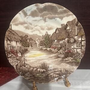 Vtg Johnson Bros Olde English Countryside Pattern (4) 10" Dinner Plates England